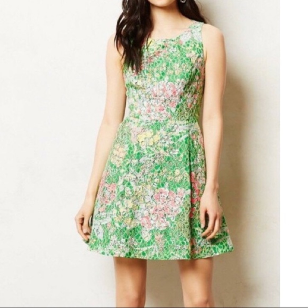 Anthropologie Maeve Verbena Floral Dress